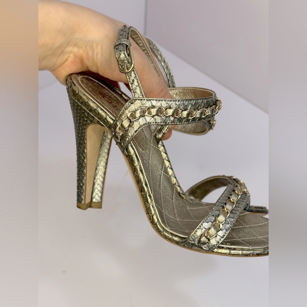 Chanel Iridescent Python Sandal - image 3